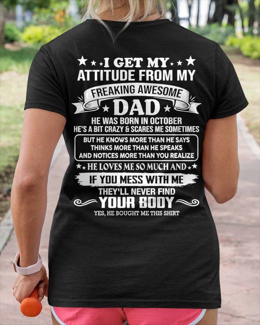 ccdi10 - Freaking Awesome Dad - Birthday Gift From October Dad / Man - (SKU2604-181-10)