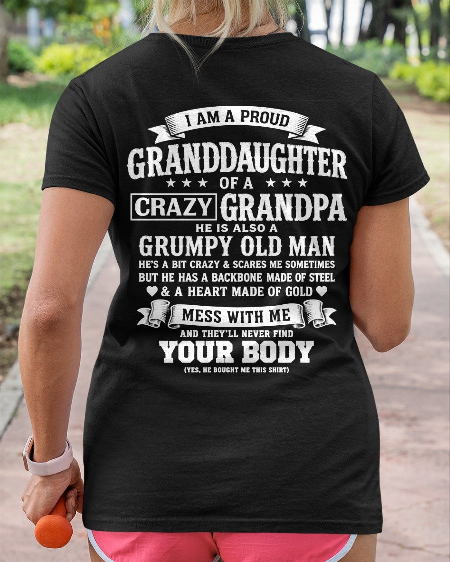 ccdi00 - I AM A PROUD GRANDDAUGHTER OF A CRAZY GRANDPA - Birthday Gift From Grandpa - (SKU2606-67-00)