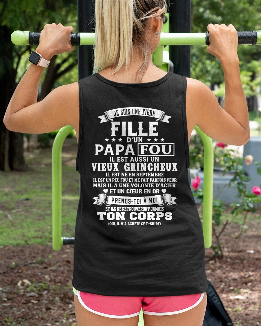 FR09 - JE SUIS UNE FIÈRE FILLE D’UN PAPA FOU – Cadeau D’Anniversaire D’un Papa Né En Septembre - ccdi09 (SKU2605-388-09)