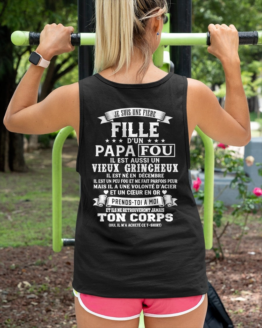 FR12 - JE SUIS UNE FIÈRE FILLE D’UN PAPA FOU – Cadeau D’Anniversaire D’un Papa Né En Décembre - ccdi12 (SKU2605-388-12)