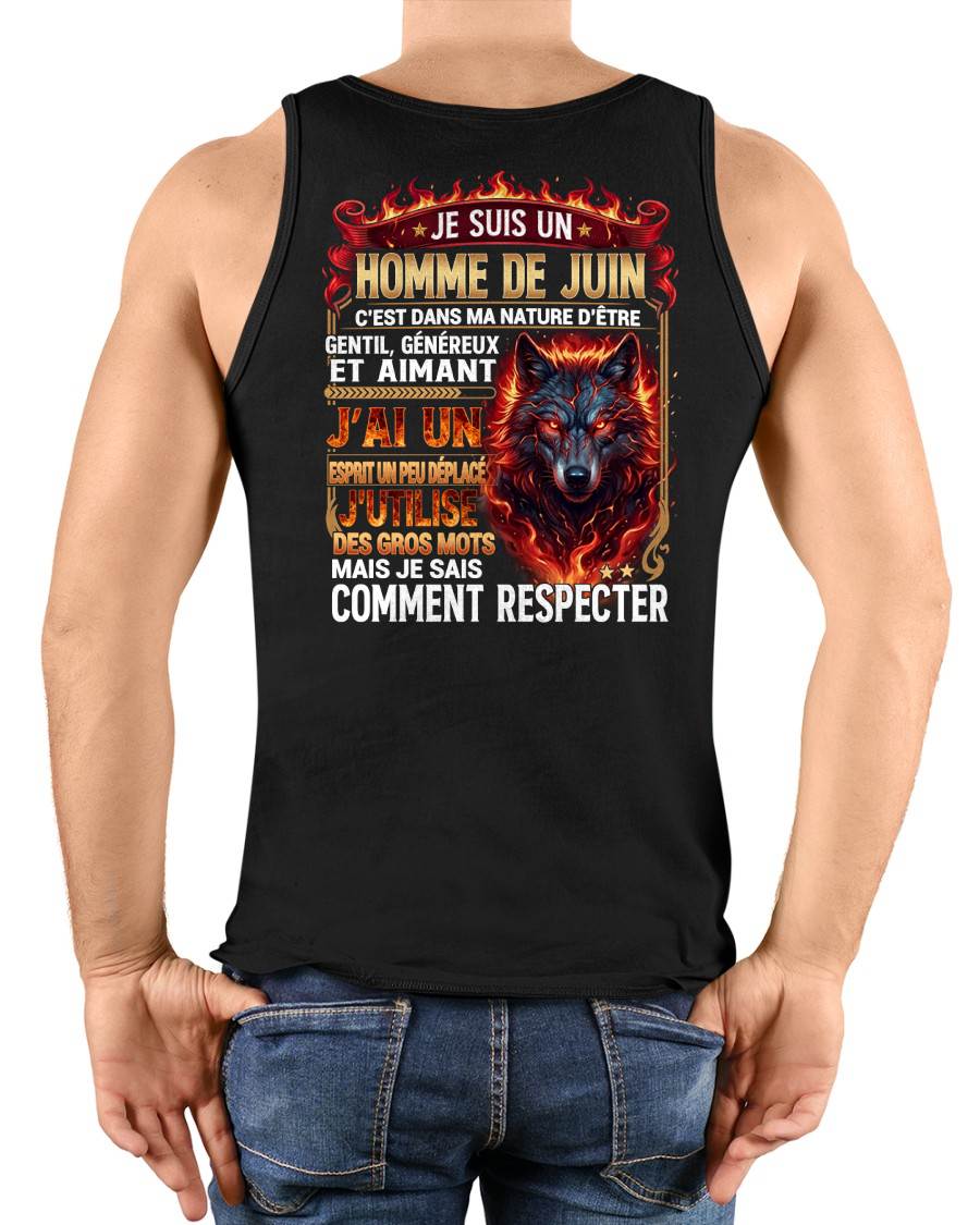 JUIN – ESPRIT MALICIEUX MAIS SAIT RESPECTER - T-SHIRT ANNIVERSAIRE HOMME - IMPRESSION DTG PREMIUM - frCCDI06 (SKU2604-87-06)