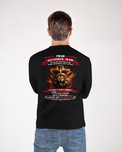 OCTOBER - KIND AND LOVING ARE MY NATURE - PREMIUM DTG PRINT BIRTHDAY T-SHIRT FOR MEN - MALE / CCDI10 (SKU26T-01-31-10)