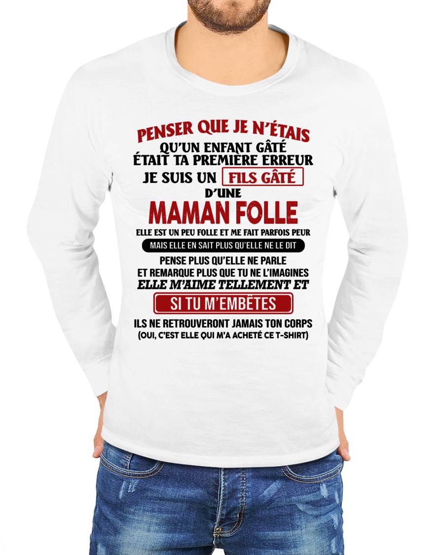 JE SUIS UN FILS GÂTÉ – CADEAU DE MAMAN - fr00 / ccdi00 (SKU12-186)