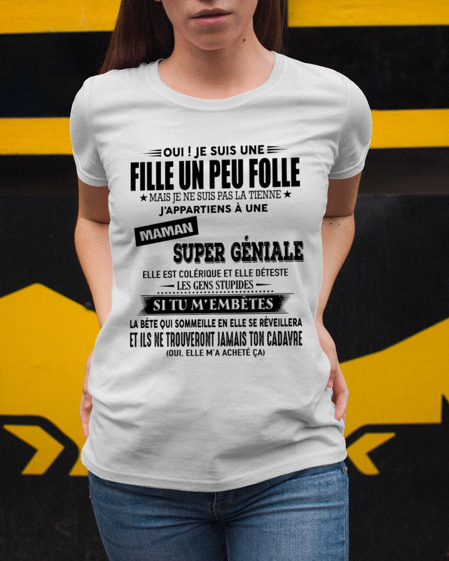 T-SHIRT JE SUIS UNE FILLE CHANCEUSE – CADEAU TOUCHANT DE MAMAN INCROYABLE - fr00 / ccdi00