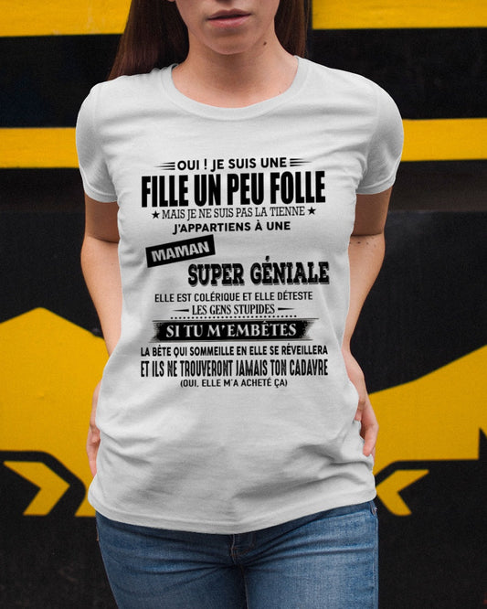 T-SHIRT JE SUIS UNE FILLE CHANCEUSE – CADEAU TOUCHANT DE MAMAN INCROYABLE - fr00 / ccdi00