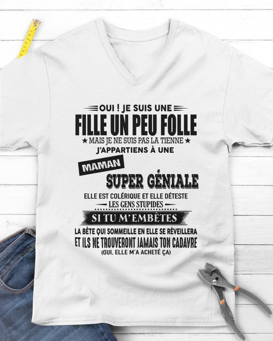 T-SHIRT JE SUIS UNE FILLE CHANCEUSE – CADEAU TOUCHANT DE MAMAN INCROYABLE - fr00 / ccdi00