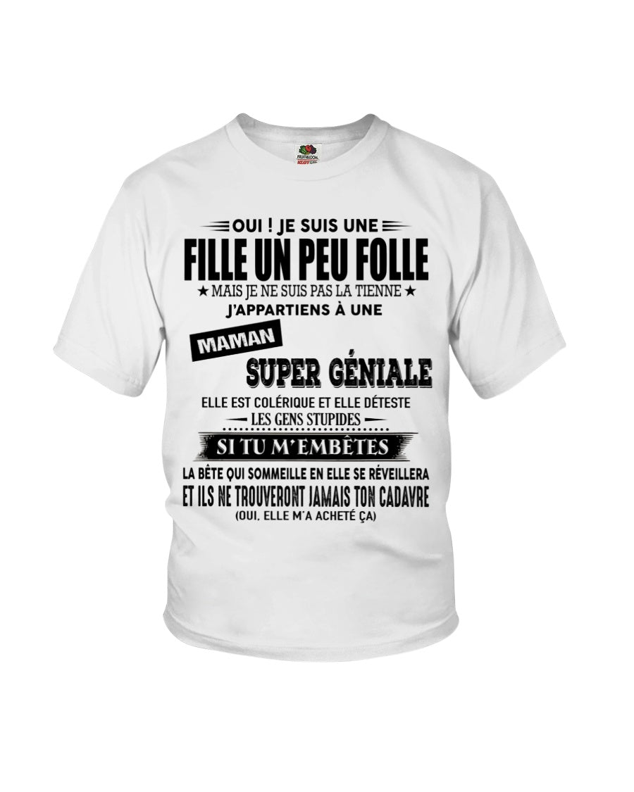 T-SHIRT JE SUIS UNE FILLE CHANCEUSE – CADEAU TOUCHANT DE MAMAN INCROYABLE - fr00 / ccdi00