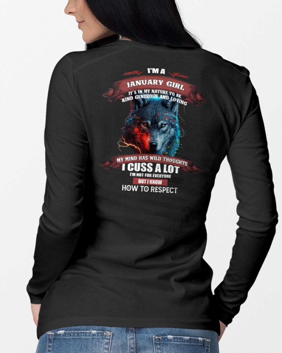 JANUARY - KIND, GENEROUS AND LOVING GIRL - BIRRTHDAY T-SHIRT FOR WOMAN - FMA / CCDI01 (SKU12-300-01)