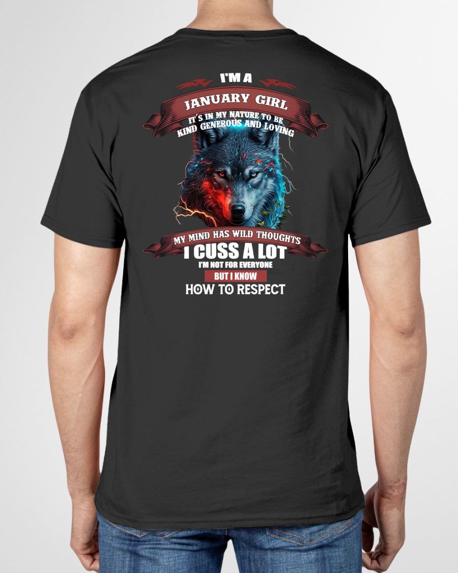 JANUARY - KIND, GENEROUS AND LOVING GIRL - BIRRTHDAY T-SHIRT FOR WOMAN - FMA / CCDI01 (SKU12-300-01)