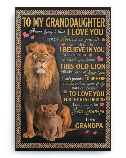 CANVAS FOR GRANDDAUGHTER - BEST GIFT FROM GRANDPA - NTTD00 (SKU2604-113)