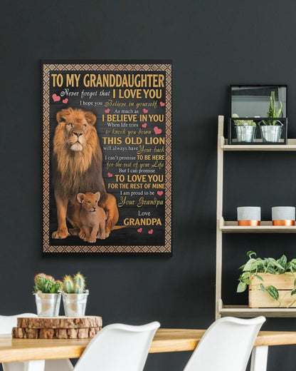 CANVAS FOR GRANDDAUGHTER - BEST GIFT FROM GRANDPA - NTTD00 (SKU2604-113)