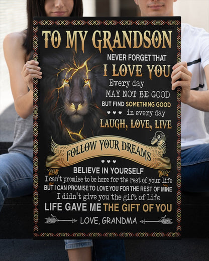 CANVAS FOR GRANDSON - BEST GIFT FROM GRANDMA - NTTD00 (SKU2604-111)