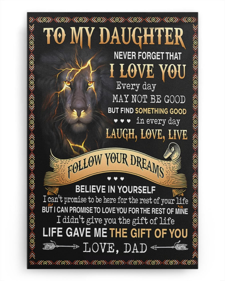 CANVAS FOR DAUGHTER - BEST GIFT FROM DAD - NTTD00 (SKU2604-114)