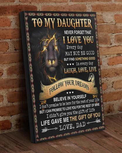 CANVAS FOR DAUGHTER - BEST GIFT FROM DAD - NTTD00 (SKU2604-114)