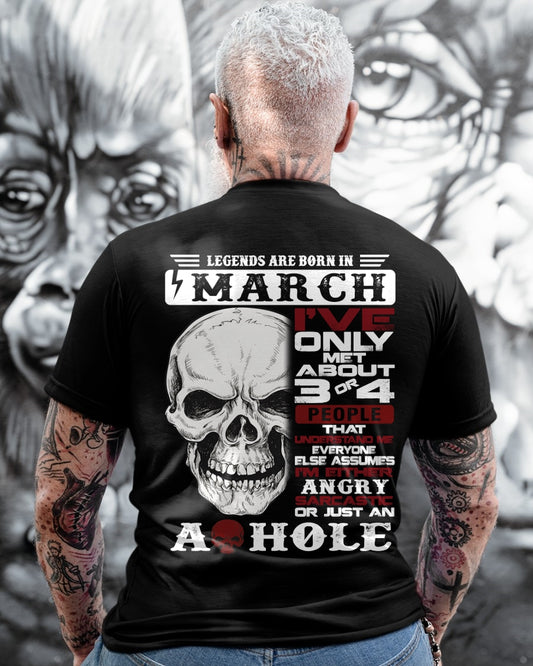 Legends Are Born in March Skull T-Shirt - male ccdi03 (SKU10-16-03)