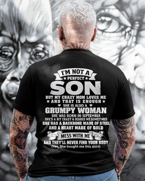 September - I'm Not A Perfect Son But My Crazy Mom Love Me - Birthday Gift From September Mom / Woman - ccdi09 (SKU2609-347-09)