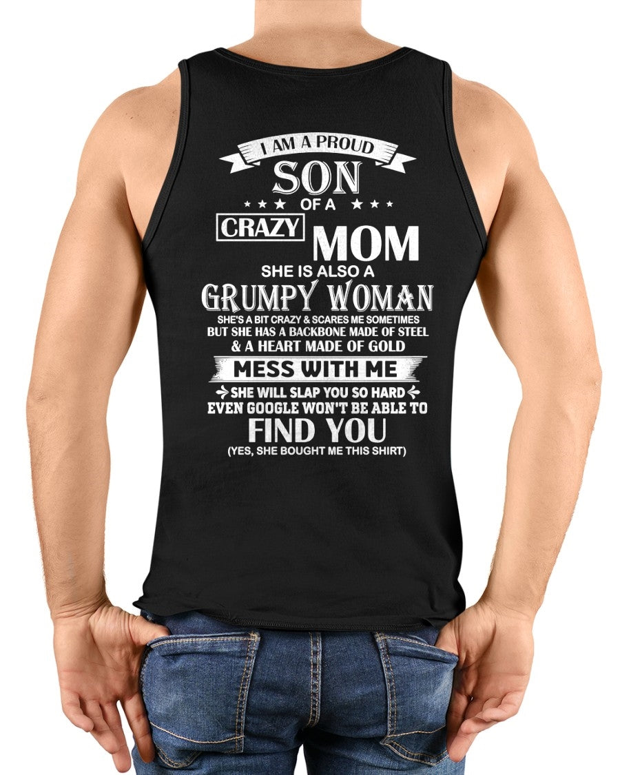 ccdi00 - I AM A PROUD SON OF A CRAZY MOM - Birthday Gift From Mom / Woman - (SKU2604-317-00)