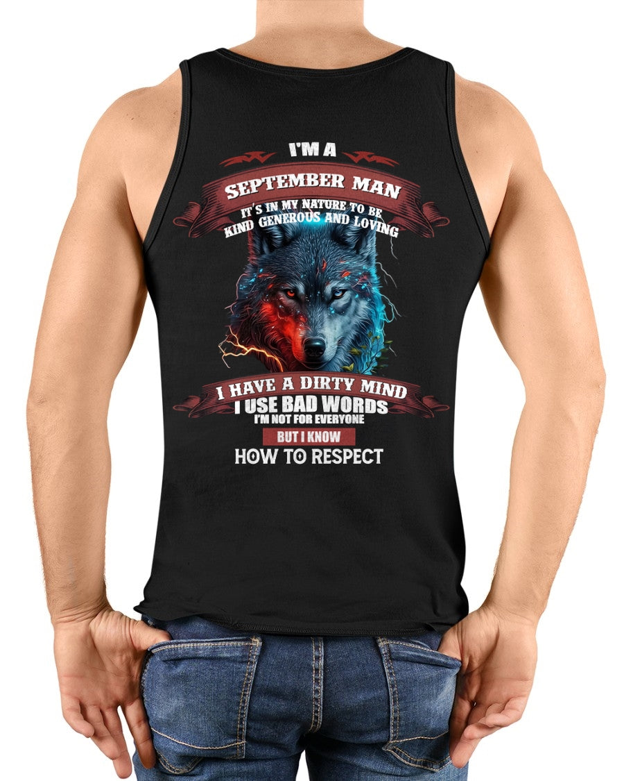 SEPTEMBER - KNOW HOW TO RESPECT - BIRTHDAY T-SHIRT FOR MEN - ccdi09 / male (SKU12-162-09)