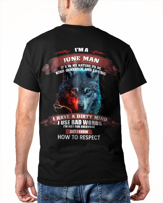 JUNE - KNOW HOW TO RESPECT - BIRTHDAY T-SHIRT FOR MEN - ccdi06 / male (SKU12-162-06)