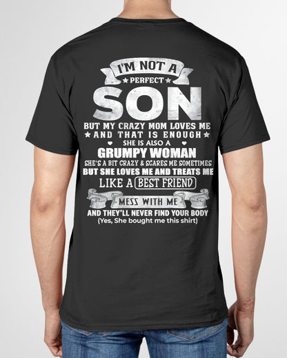 I'm Not A Perfect Son But My Crazy Mom Love Me & Treats Me Like A Best Friend - Birthday Gift From Mom / Woman - ccdi00 (SKU2609-342-00)