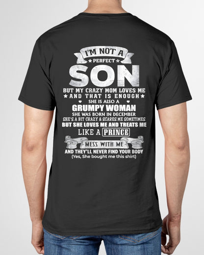 December - I'm Not A Perfect Son But My Crazy Mom Love Me - Birthday Gift From December Mom / Woman - ccdi12 (SKU2603-67-12)