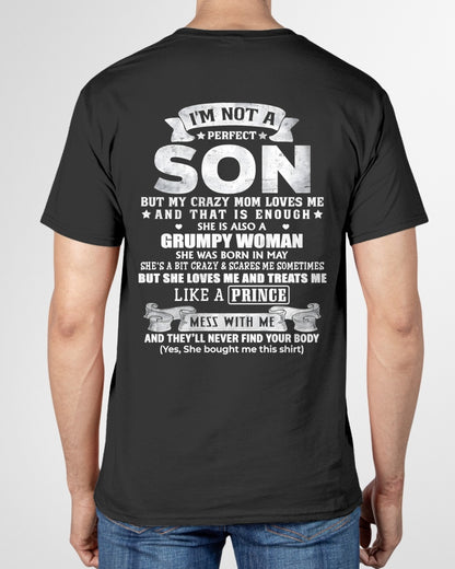 May - I'm Not A Perfect Son But My Crazy Mom Love Me - Birthday Gift From May Mom / Woman - ccdi05 (SKU2603-67-05)