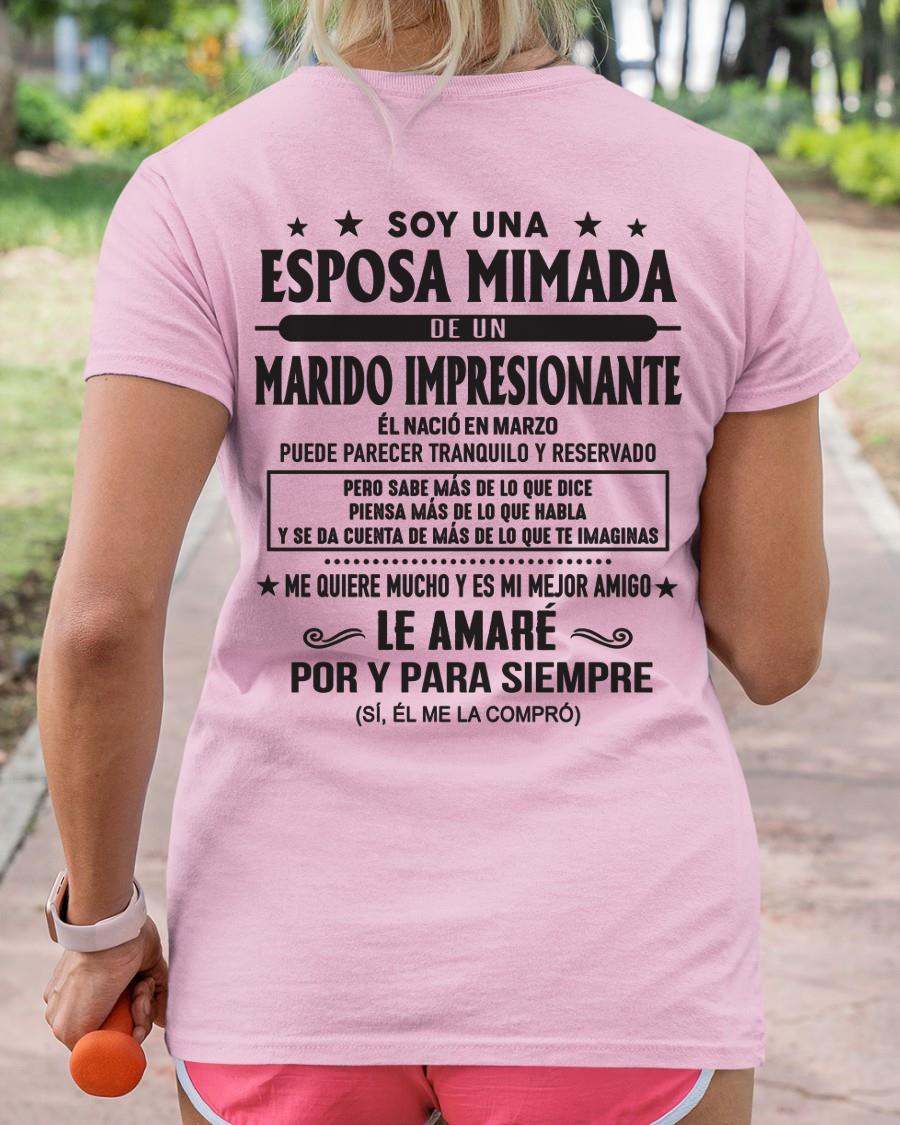 Marzo - Soy una Esposa mimada de un Marido impresionante - Regalo especial para tu esposa - T03 (SKU05-101-03)