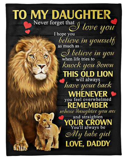 Gift For Daughter From Dad - Lion Blanket (SKUB09-108)