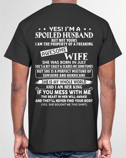 Yes! I'm A Spoiled Husband But Not Yours - Birthday Gift From July Wife / Woman - Ccdi07 (SKU12-232-07)