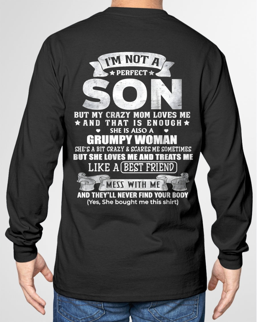 I'm Not A Perfect Son But My Crazy Mom Love Me & Treats Me Like A Best Friend - Birthday Gift From Mom / Woman - ccdi00 (SKU2609-342-00)