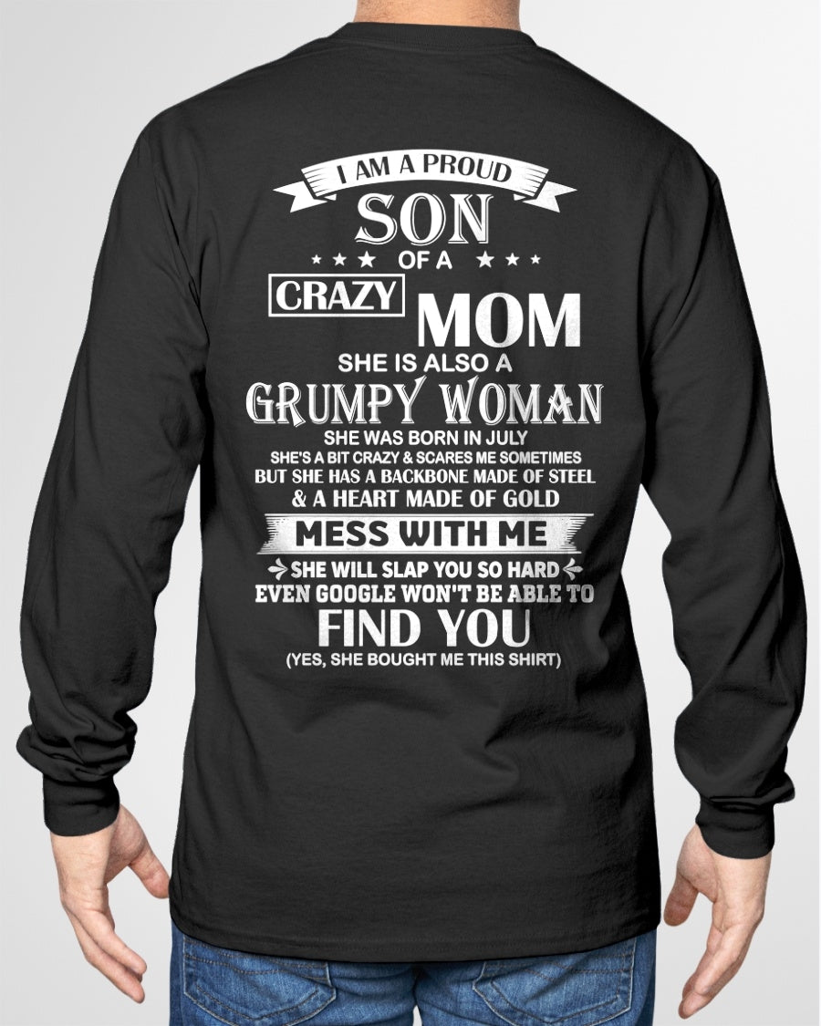ccdi07 - I AM A PROUD SON OF A CRAZY MOM - Birthday Gift From July Mom / Woman - (SKU2604-317-07)