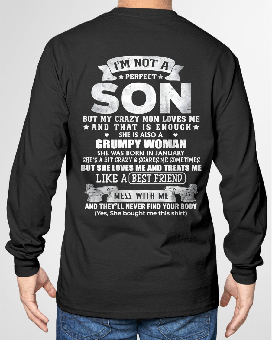 January - I'm Not A Perfect Son But My Crazy Mom Love Me & Treats Me Like A Best Friend - Birthday Gift From January Mom / Woman - ccdi01 (SKU2609-342-01)