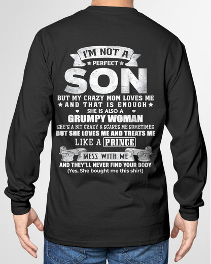 I'm Not A Perfect Son But My Crazy Mom Love Me - Birthday Gift From Mom / Woman - ccdi00 (SKU2603-67-00)