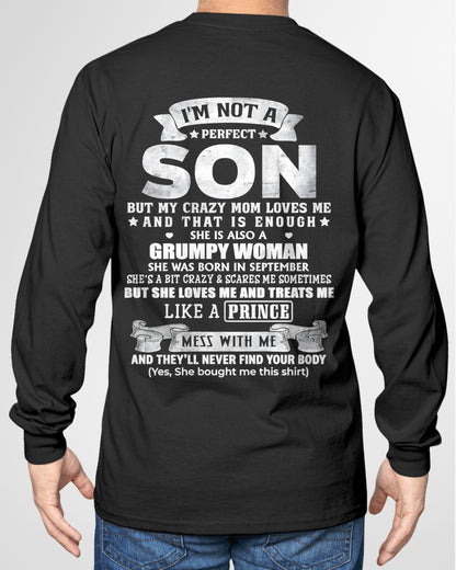 September - I'm Not A Perfect Son But My Crazy Mom Love Me - Birthday Gift From September Mom / Woman - ccdi09 (SKU2603-67-09)