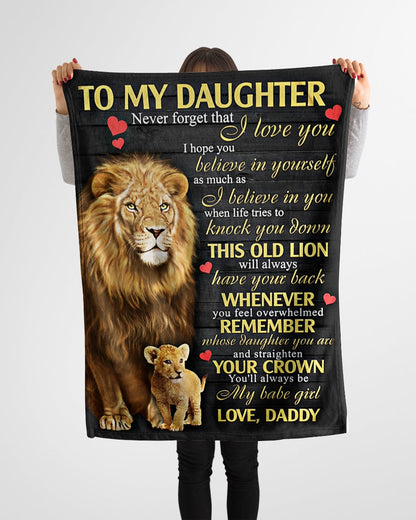 Gift For Daughter From Dad - Lion Blanket (SKUB09-108)