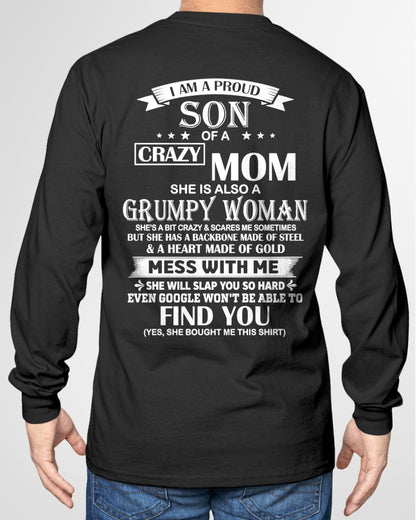 ccdi00 - I AM A PROUD SON OF A CRAZY MOM - Birthday Gift From Mom / Woman - (SKU2604-317-00)