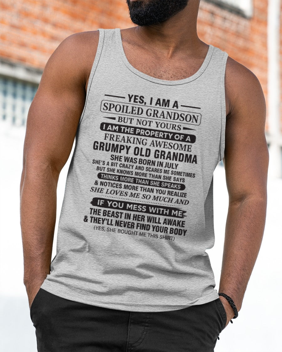 Yes I’m A Stubborn Grandson T-Shirt – Birthday Gift From July Grandma / Woman - ccdi07 (SKU10-171-07)