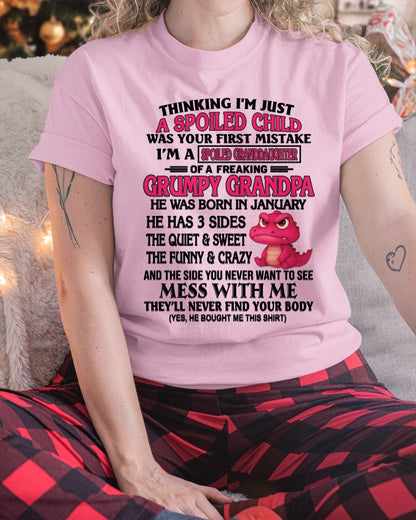 I'M A SPOILED GRANDDAUGHTER OF A FREAKING GRUMPY GRANDPA - JANUARY FROM GRANDPA ccdi01 (SKU09-45-01)