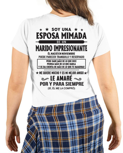 Noviembre - Soy una Esposa mimada de un Marido impresionante - Regalo especial para tu esposa - T11 (SKU05-101-11)