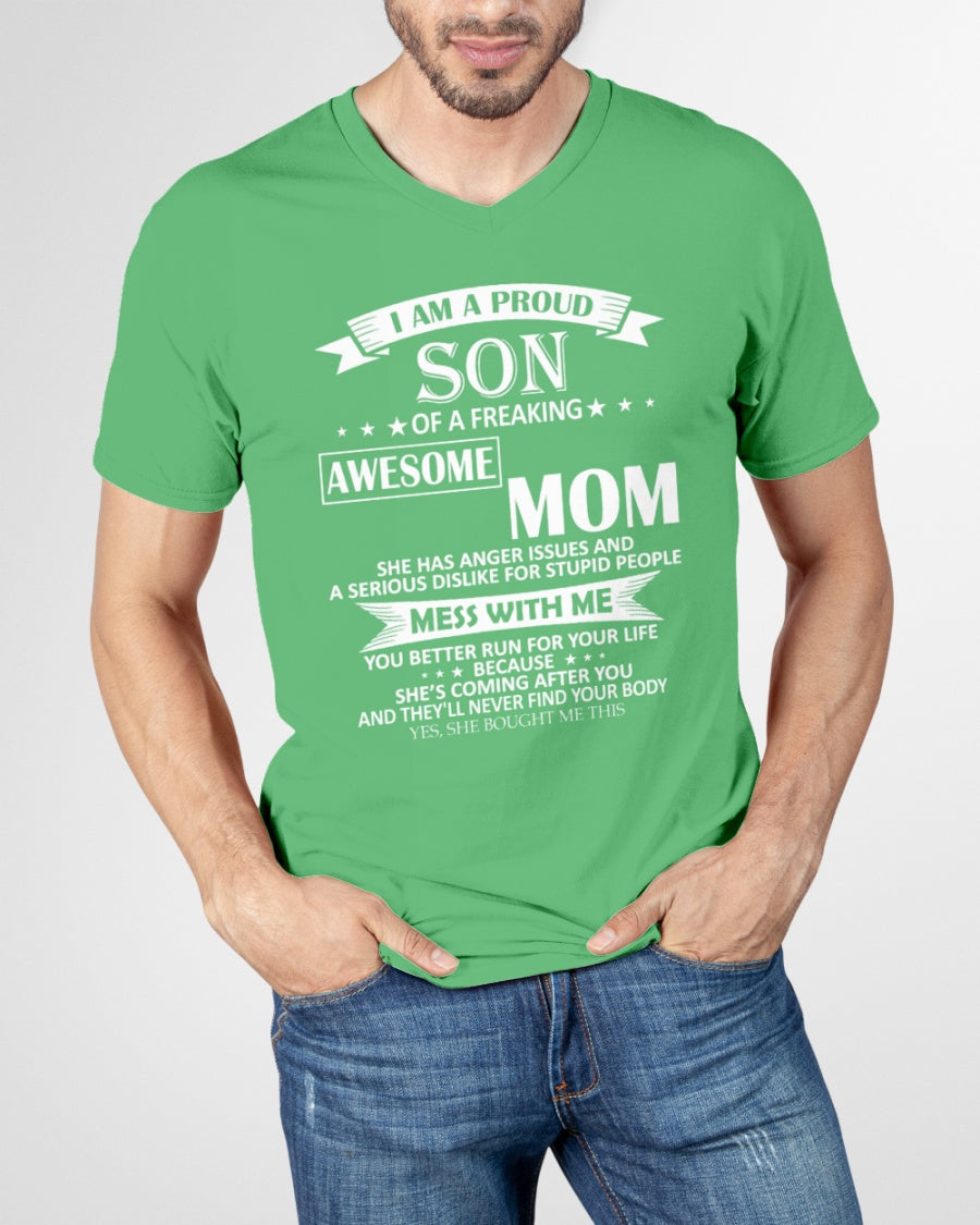 I AM A PROUD SON OF A FREAKING AWESOME MOM - FROM WOMAN (SKU07-49-00)