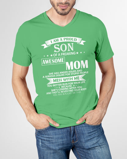 I AM A PROUD SON OF A FREAKING AWESOME MOM - FROM WOMAN (SKU07-49-00)