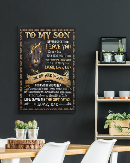 To My Son From Dad Canvas (SKU2604-256)