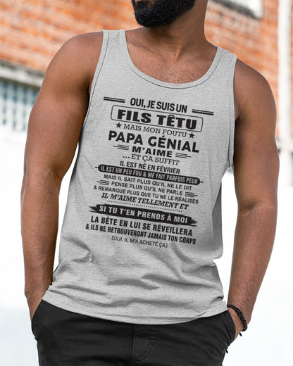 FÉVRIER - Oui, je suis un garçon têtu – T-shirt | Cadeau d’anniversaire de papa pour son fils - ccdi02 / fr02 (SKU12-260-02)