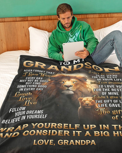 Special Gift For Your Grandson Blanket - From Grandpa (SKU2605-214)