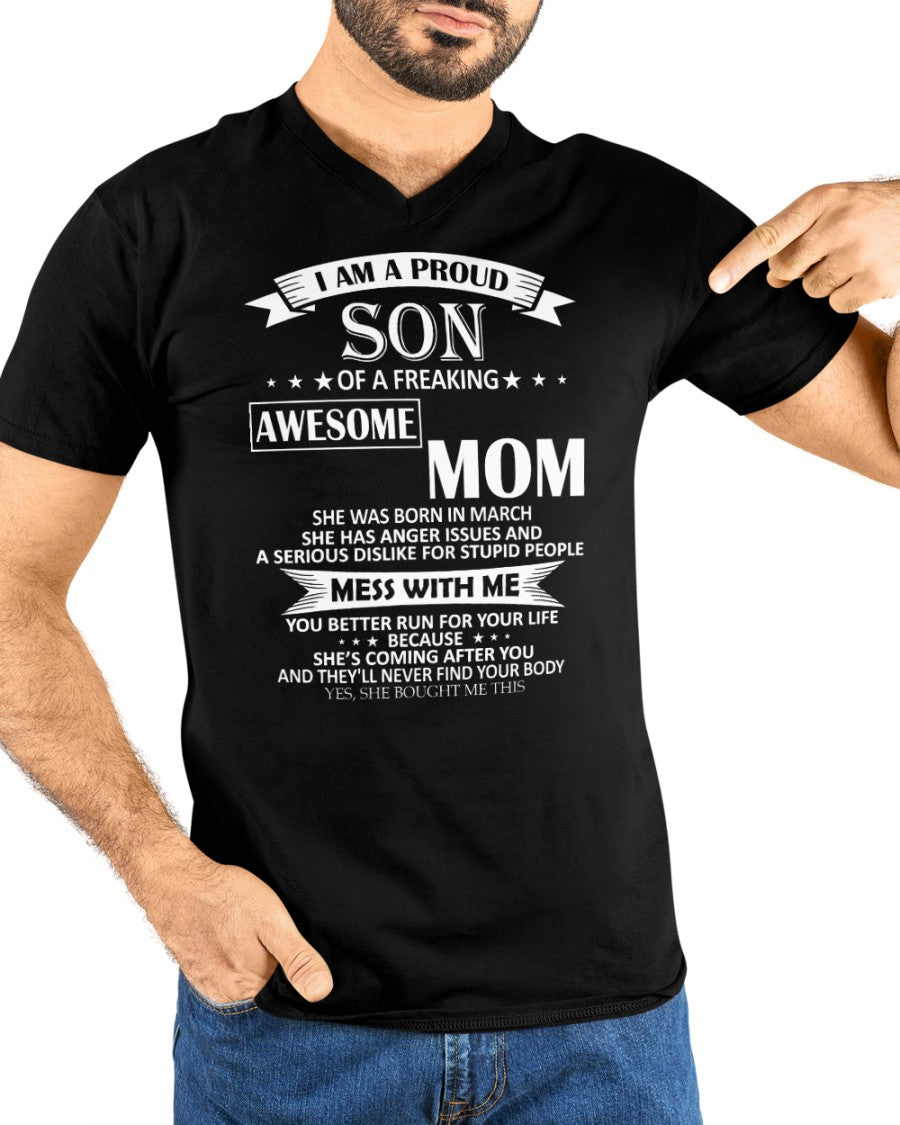 MARCH - I AM A PROUD SON OF A FREAKING AWESOME MOM - FROM WOMAN (SKU07-49-03)