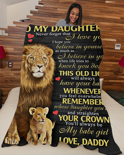 Gift For Daughter From Dad - Lion Blanket (SKUB09-108)