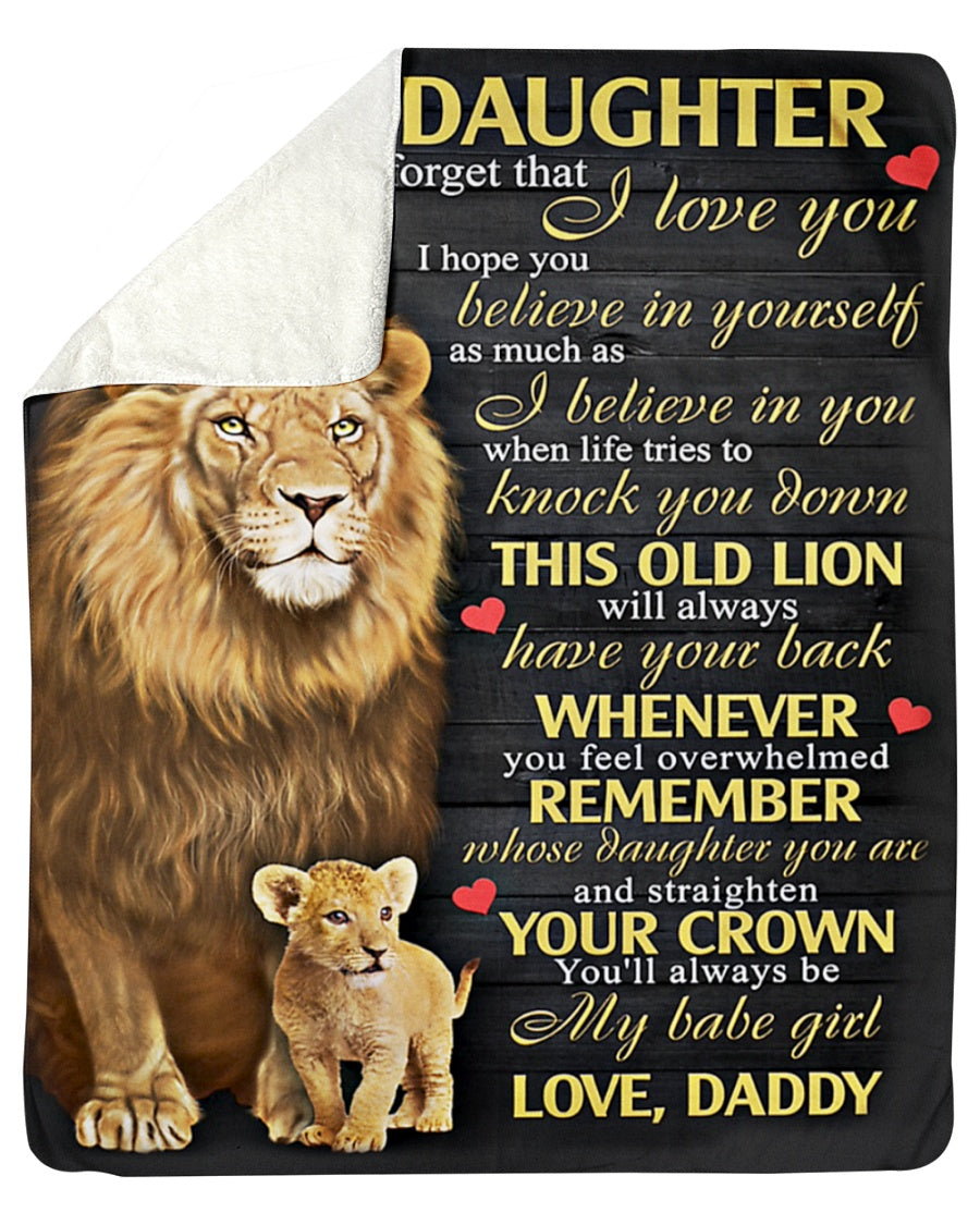 Gift For Daughter From Dad - Lion Blanket (SKUB09-108)