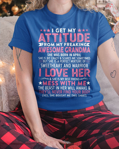 I GET MY ATTITUDE FROM MY GRANDMA APRIL EDITION – FROM GRANDMA TO GRANDDAUGHTER NTTD04 (SKU07-163-04)