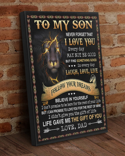 To My Son From Dad Canvas (SKU2604-256)