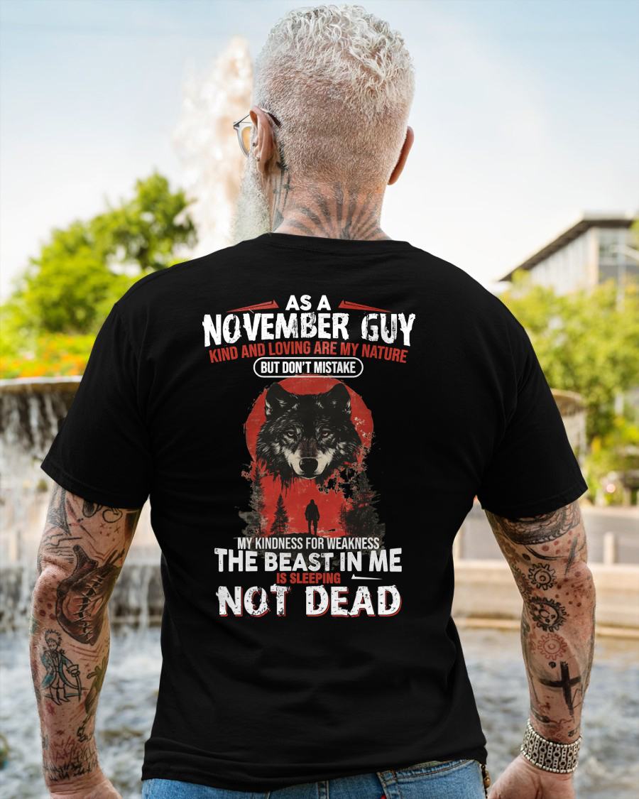 NOVEMBER - KIND AND LOVING ARE MY NATURE - BIRTHDAY T-SHIRT FOR MEN - MALE / CCDI11 (SKU26T-01-17-11)